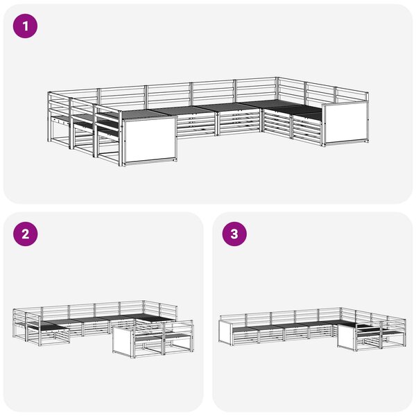VidaXL Kültéri kanapé szett 9 pcs Természetes Tömör Akácfa