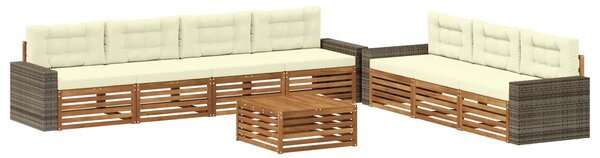 VidaXL Kültéri kanapé szett 8 pcs Természetes és krémszínű