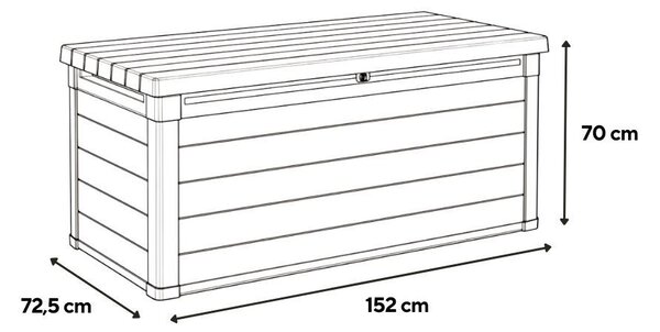 Decocoat műanyag kerti lád 570 l