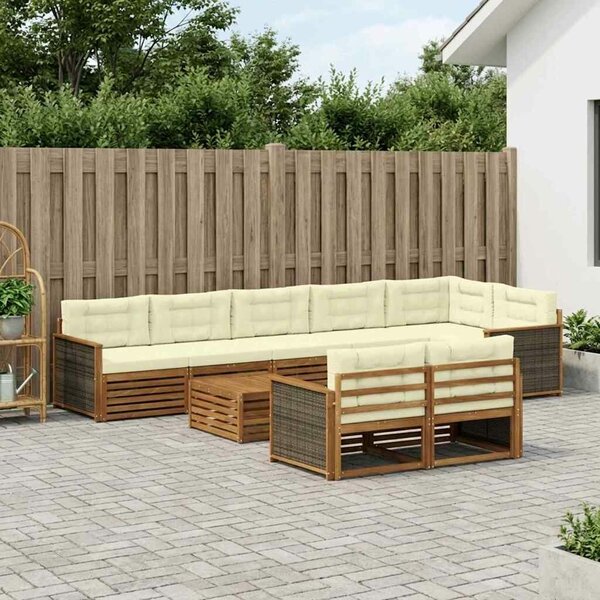 VidaXL Kültéri kanapé szett párnával 9 pcs