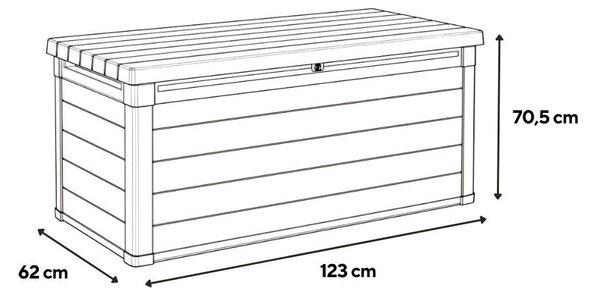 Decocoat műanyag kerti lád 380 l