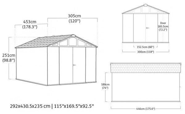 Stronghold 10x15 műanyag kerti ház