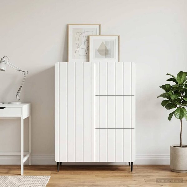 VidaXL Széf Magasfényű Fehér 66 x 34,5 x 91,5 cm Szerelt Fa
