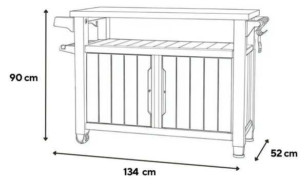 Decocoat unity műanyag xl kerti grill asztal 207l