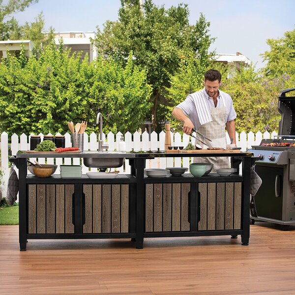 Decocoat unity chef műanyag kerti grill asztal 415l