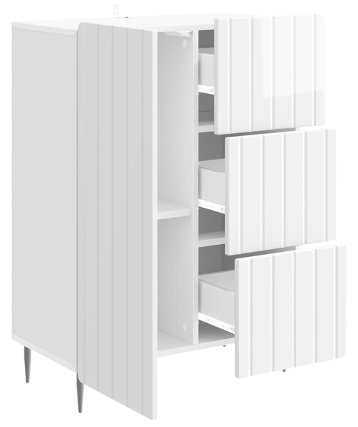 VidaXL Széf Magasfényű Fehér 66 x 34,5 x 91,5 cm Szerelt Fa