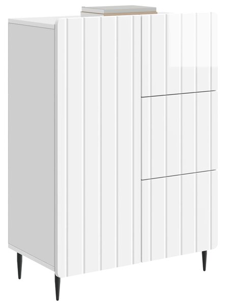 VidaXL Széf Magasfényű Fehér 66 x 34,5 x 91,5 cm Szerelt Fa