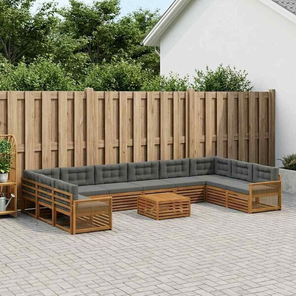 VidaXL Ülőgarnitúrák párnával 11 pcs Tömör Akácfa