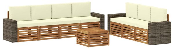VidaXL Ülőgarnitúrák párnával 8 pcs Tömör Akácfa