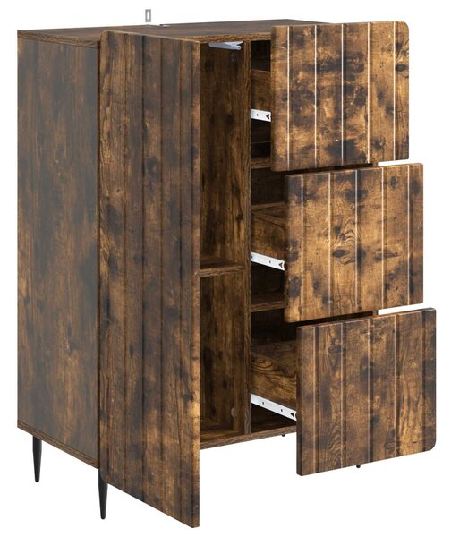 VidaXL Széf Füstös Tölgy 66 x 34,5 x 91,5 cm Szerelt Fa
