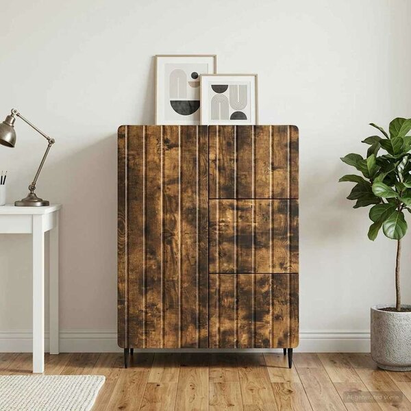 VidaXL Széf Füstös Tölgy 66 x 34,5 x 91,5 cm Szerelt Fa