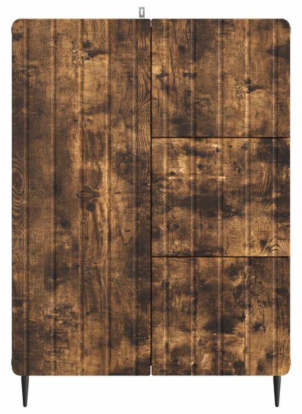 VidaXL Széf Füstös Tölgy 66 x 34,5 x 91,5 cm Szerelt Fa