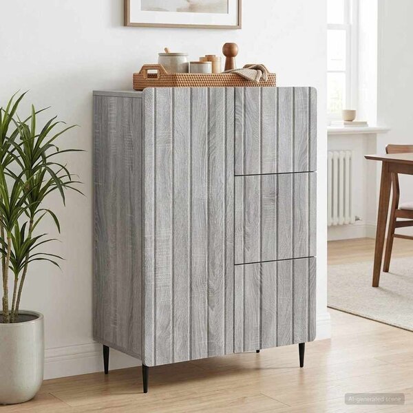 VidaXL Széf Szürke Sonoma 66 x 34,5 x 91,5 cm Szerelt Fa