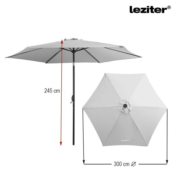 Solari kerti napernyő led lámpával bézs 300 cm