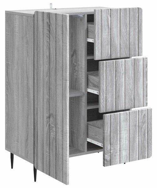 VidaXL Széf Szürke Sonoma 66 x 34,5 x 91,5 cm Szerelt Fa
