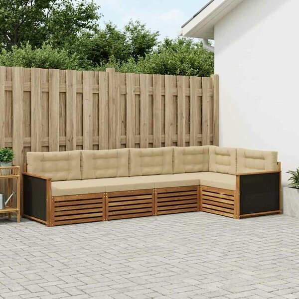 VidaXL Kültéri kanapé szett 5 pcs Természetes és bézs