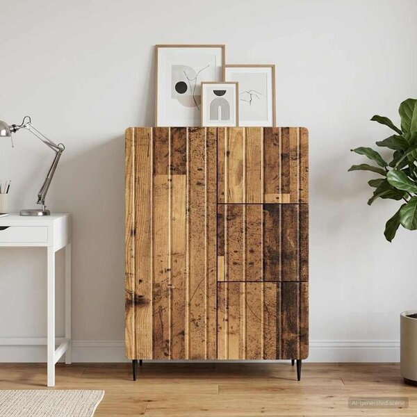 VidaXL Széf Antik Fa 66 x 34,5 x 91,5 cm Szerelt Fa