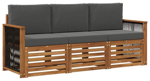 VidaXL Ülőgarnitúrák párnával 3 pcs Tömör Akácfa