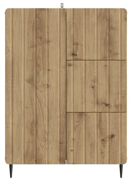 VidaXL Széf Kézműves Tölgy 66 x 34,5 x 91,5 cm Szerelt Fa