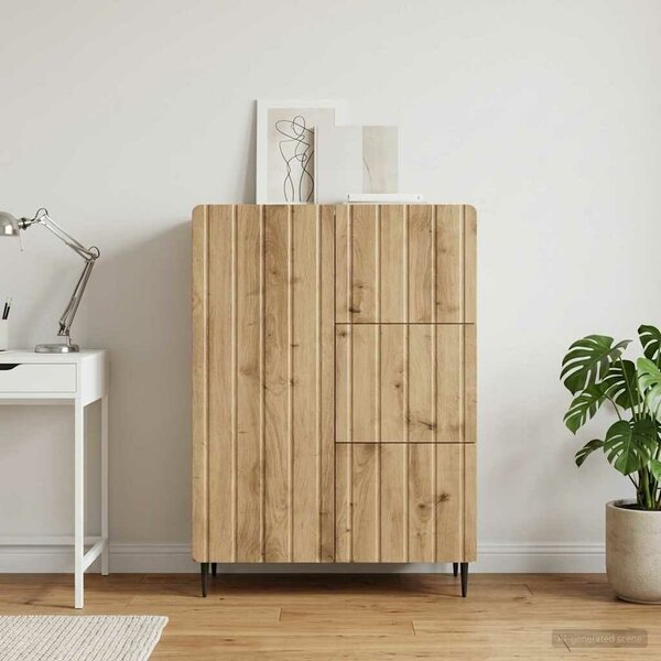 VidaXL Széf Kézműves Tölgy 66 x 34,5 x 91,5 cm Szerelt Fa