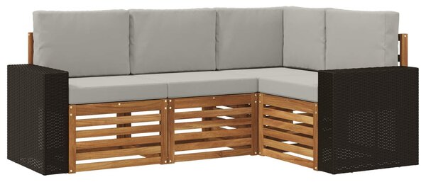VidaXL Ülőgarnitúrák párnával 4 pcs Tömör Akácfa