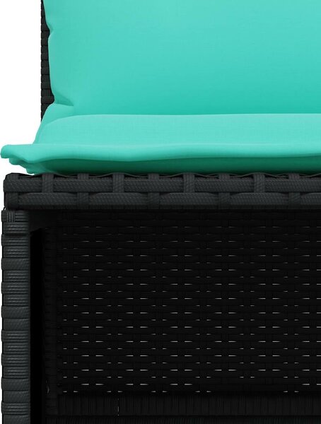 VidaXL 4 db fekete polyrattan kerti kanapégarnitúra párnákkal