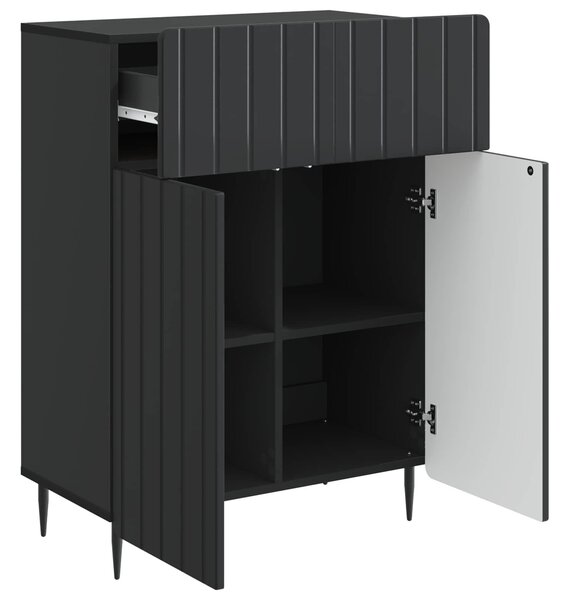 VidaXL Széf Fekete 66 x 34,5 x 92 cm Szerelt Fa