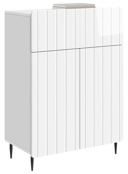VidaXL Széf Magasfényű Fehér 66 x 34,5 x 92 cm Szerelt Fa