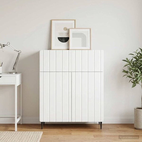 VidaXL Széf Magasfényű Fehér 66 x 34,5 x 92 cm Szerelt Fa