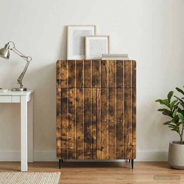 VidaXL Széf Füstös Tölgy 66 x 34,5 x 92 cm Szerelt Fa