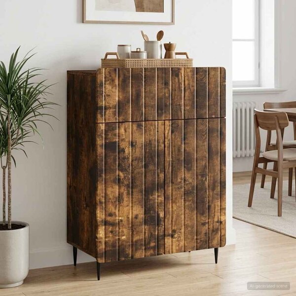 VidaXL Széf Füstös Tölgy 66 x 34,5 x 92 cm Szerelt Fa