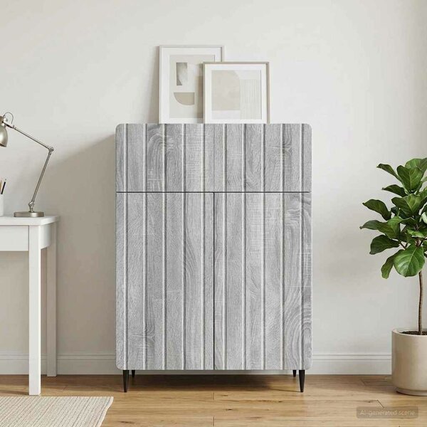 VidaXL Széf Szürke Sonoma 66 x 34,5 x 92 cm Szerelt Fa
