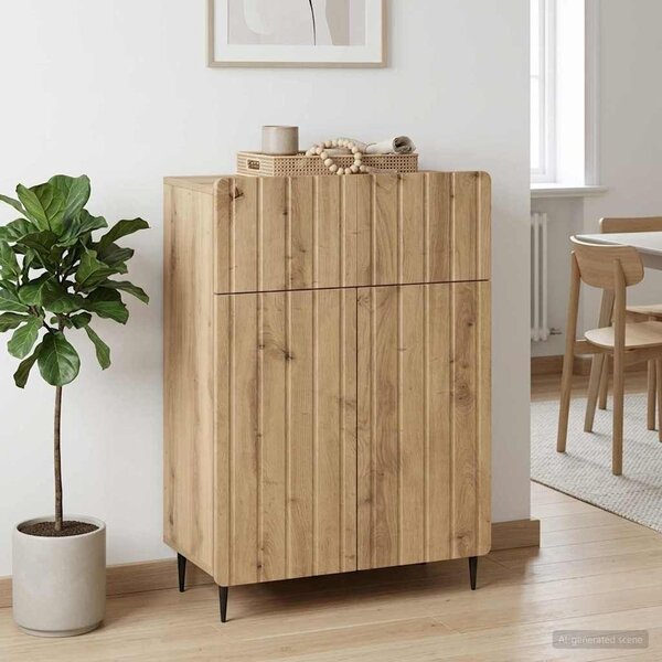 VidaXL Széf Kézműves Tölgy 66 x 34,5 x 92 cm Szerelt Fa