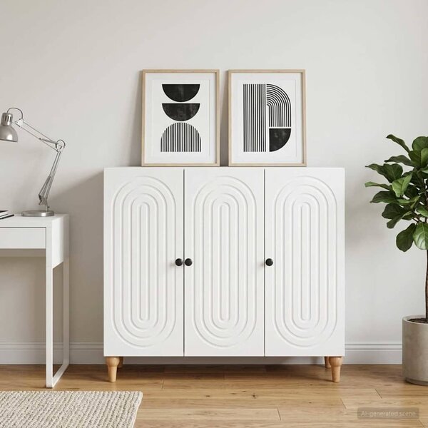 VidaXL Széf Fehér 89 x 34,5 x 80 cm Szerelt Fa
