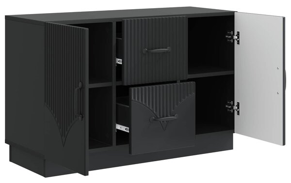 VidaXL Széf fiókkal Fekete 89 x 34,5 x 57 cm Szerelt Fa