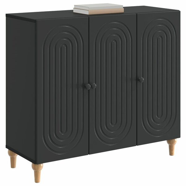 VidaXL Széf Fekete 89 x 34,5 x 80 cm Szerelt Fa