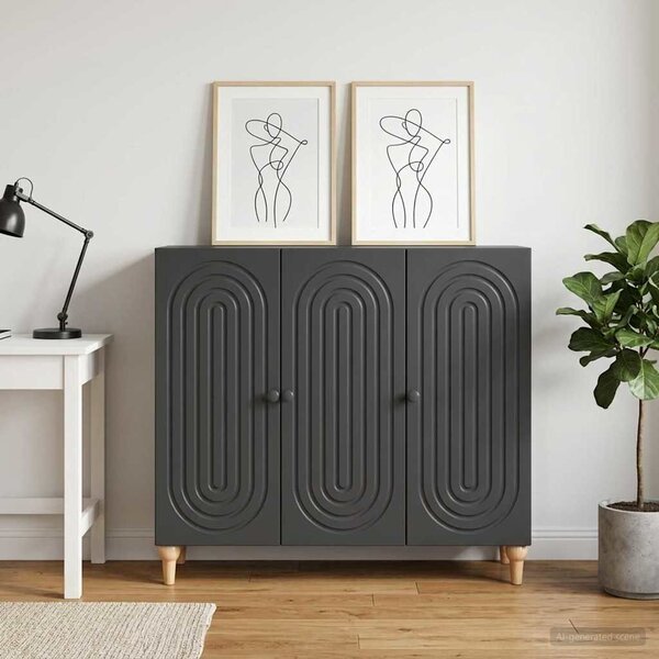 VidaXL Széf Fekete 89 x 34,5 x 80 cm Szerelt Fa