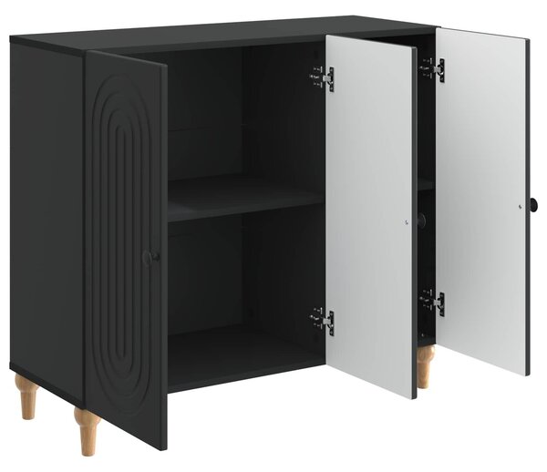VidaXL Széf Fekete 89 x 34,5 x 80 cm Szerelt Fa