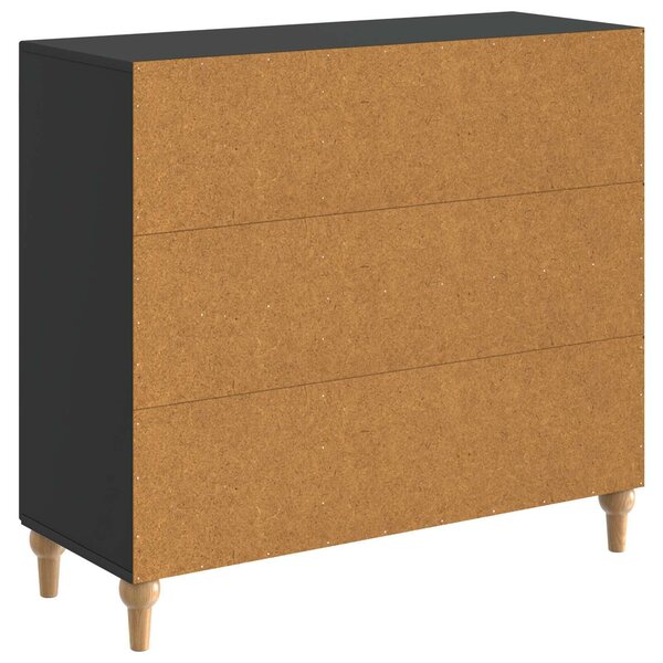 VidaXL Széf Fekete 89 x 34,5 x 80 cm Szerelt Fa