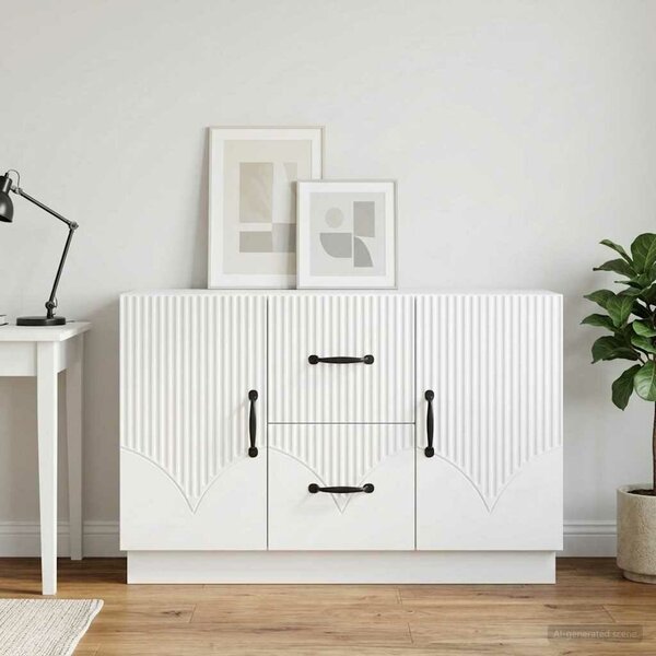 VidaXL Széf Fehér 89 x 34,5 x 57 cm Szerelt Fa