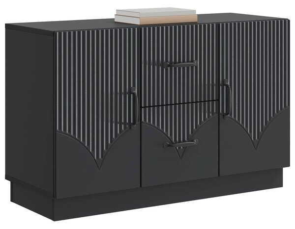 VidaXL Széf fiókkal Fekete 89 x 34,5 x 57 cm Szerelt Fa
