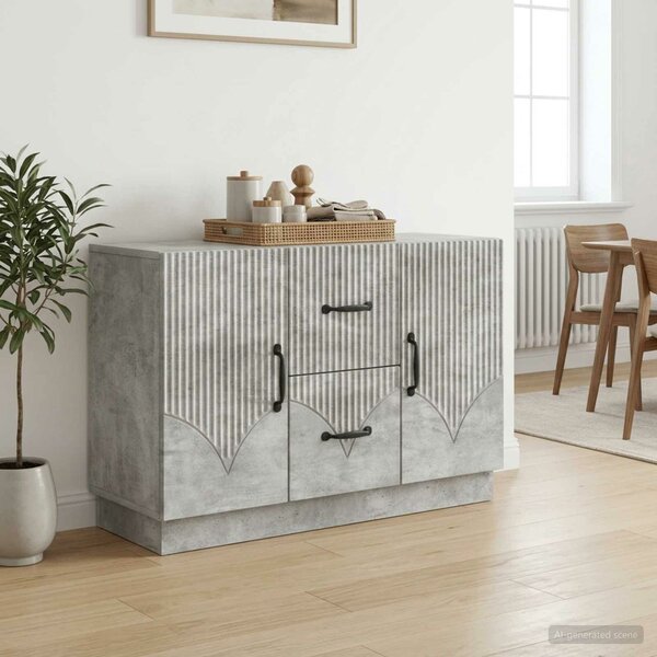 VidaXL Széf fiókkal Betonszürke 89 x 34,5 x 57 cm Szerelt Fa
