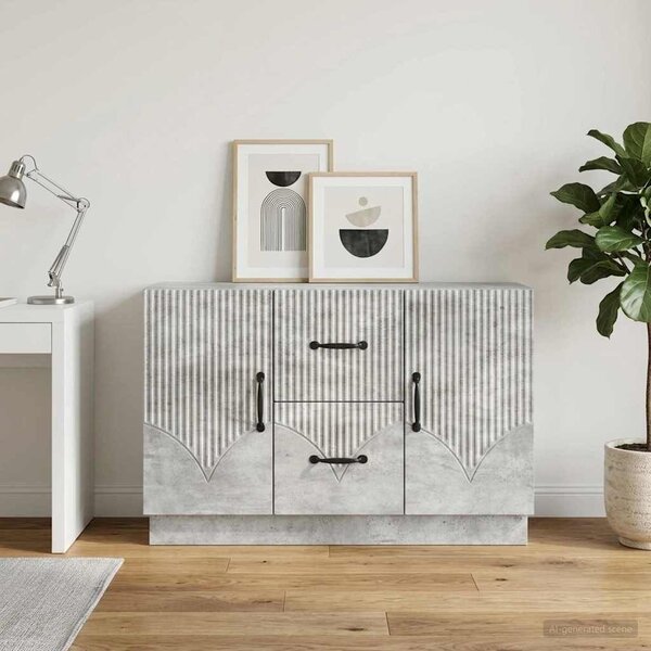 VidaXL Széf fiókkal Betonszürke 89 x 34,5 x 57 cm Szerelt Fa