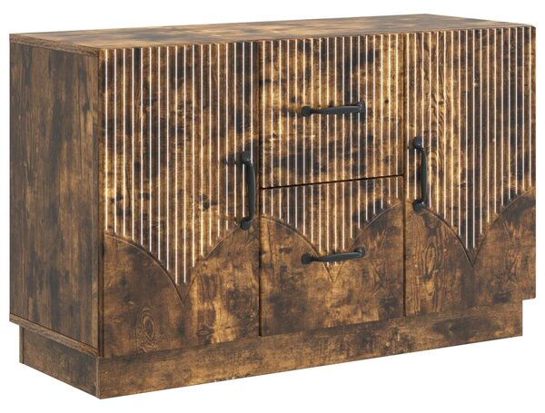 VidaXL Széf fiókkal Füstös Tölgy 89 x 34,5 x 57 cm Szerelt Fa