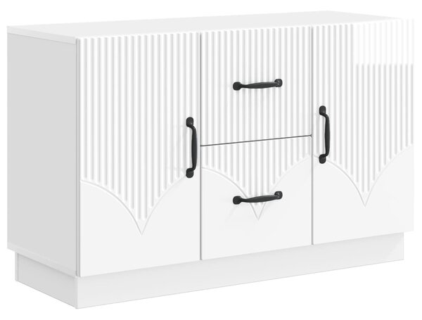 VidaXL Széf fiókkal Magasfényű Fehér 89 x 34,5 x 57 cm Szerelt Fa