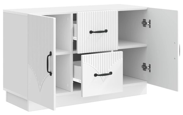 VidaXL Széf fiókkal Magasfényű Fehér 89 x 34,5 x 57 cm Szerelt Fa