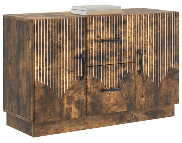 VidaXL Széf fiókkal Füstös Tölgy 89 x 34,5 x 57 cm Szerelt Fa