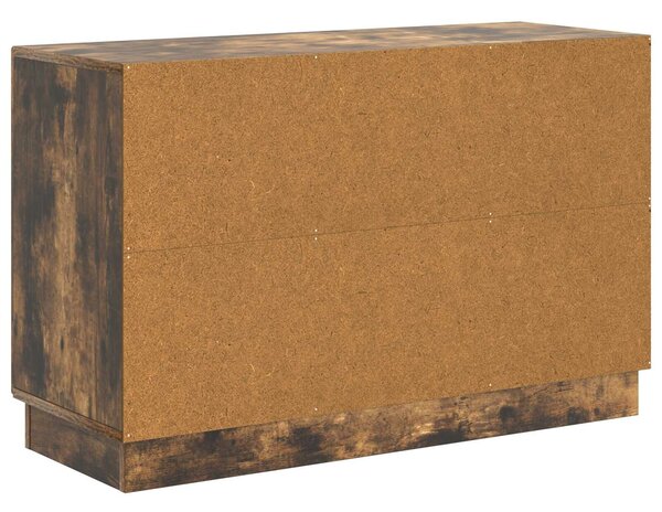 VidaXL Széf fiókkal Füstös Tölgy 89 x 34,5 x 57 cm Szerelt Fa