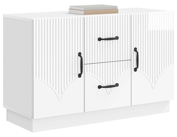 VidaXL Széf fiókkal Magasfényű Fehér 89 x 34,5 x 57 cm Szerelt Fa