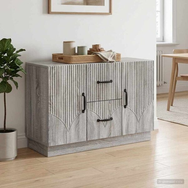 VidaXL Széf fiókkal Szürke Sonoma 89 x 34,5 x 57 cm Szerelt Fa